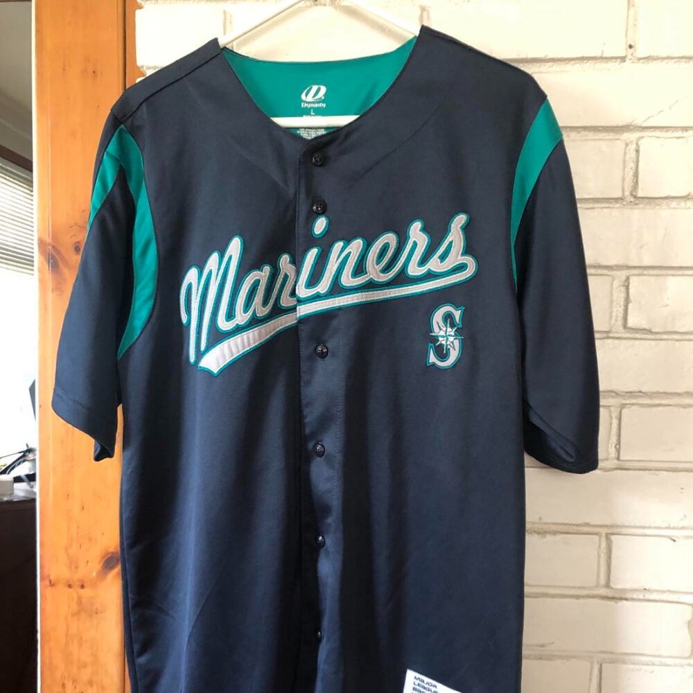 Vintage Seattle Mariners Baseball Jersey Mens Large Dynasty Series Official MLB